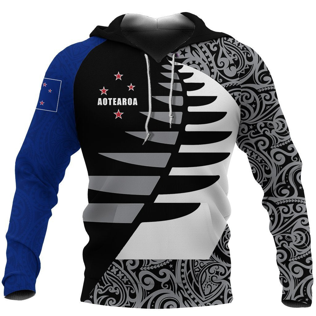 Aotearoa Silver Fern Hoodie Sailing PL258-Apparel-PL8386-Hoodie-S-Vibe Cosy™
