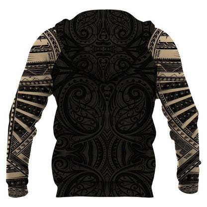 Rugby Aotearoa Tattoo Style All Over Hoodie PL262-Apparel-PL8386-Zipped Hoodie-S-Vibe Cosy™