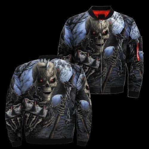 SKULL BOMBER JACKET PL263-BOMBER JACKETS-PL8386-Men's Bomber Jacket-S-Vibe Cosy™