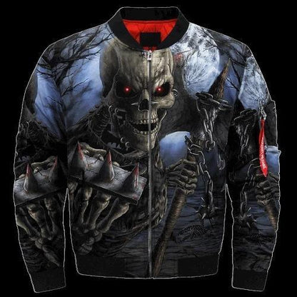 SKULL BOMBER JACKET PL263-BOMBER JACKETS-PL8386-Men's Bomber Jacket-S-Vibe Cosy™