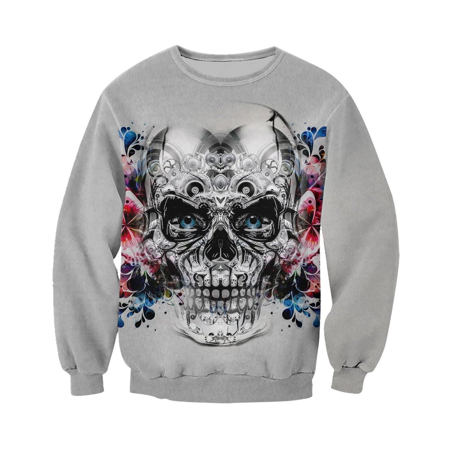 SKULL AND BUTTERFLY 3D ALL OVER PRINTED SHIRTS FOR MEN AND WOMEN PL279-Apparel-TT-Sweatshirt-S-Vibe Cosy™