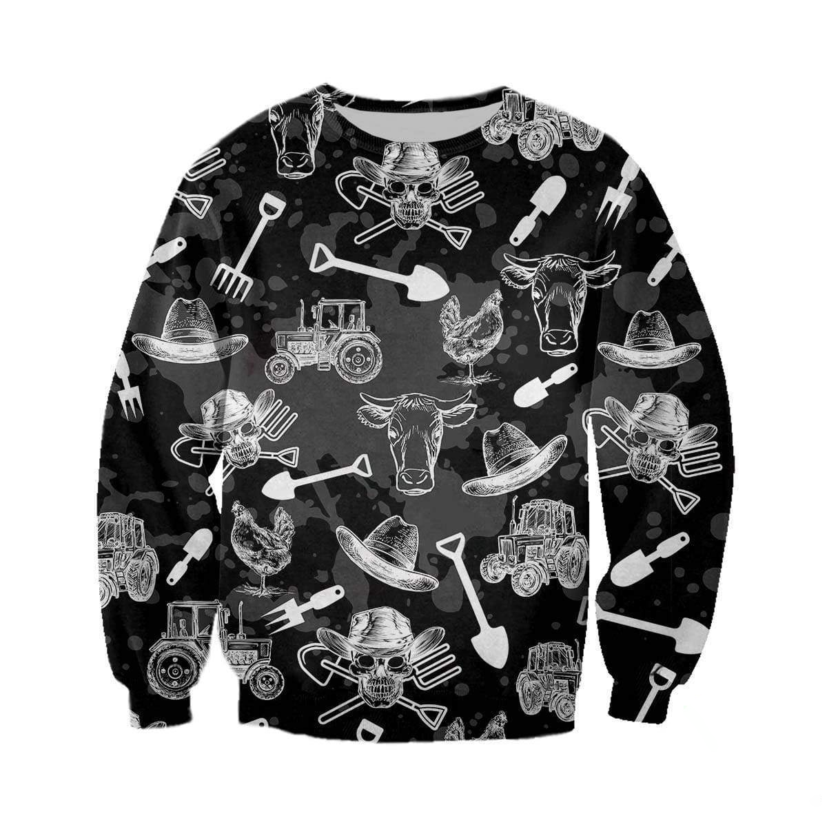 3D PRINTED FARM SKULL CLOTHES PL280-Apparel-PL8386-Sweatshirt-S-Vibe Cosy™