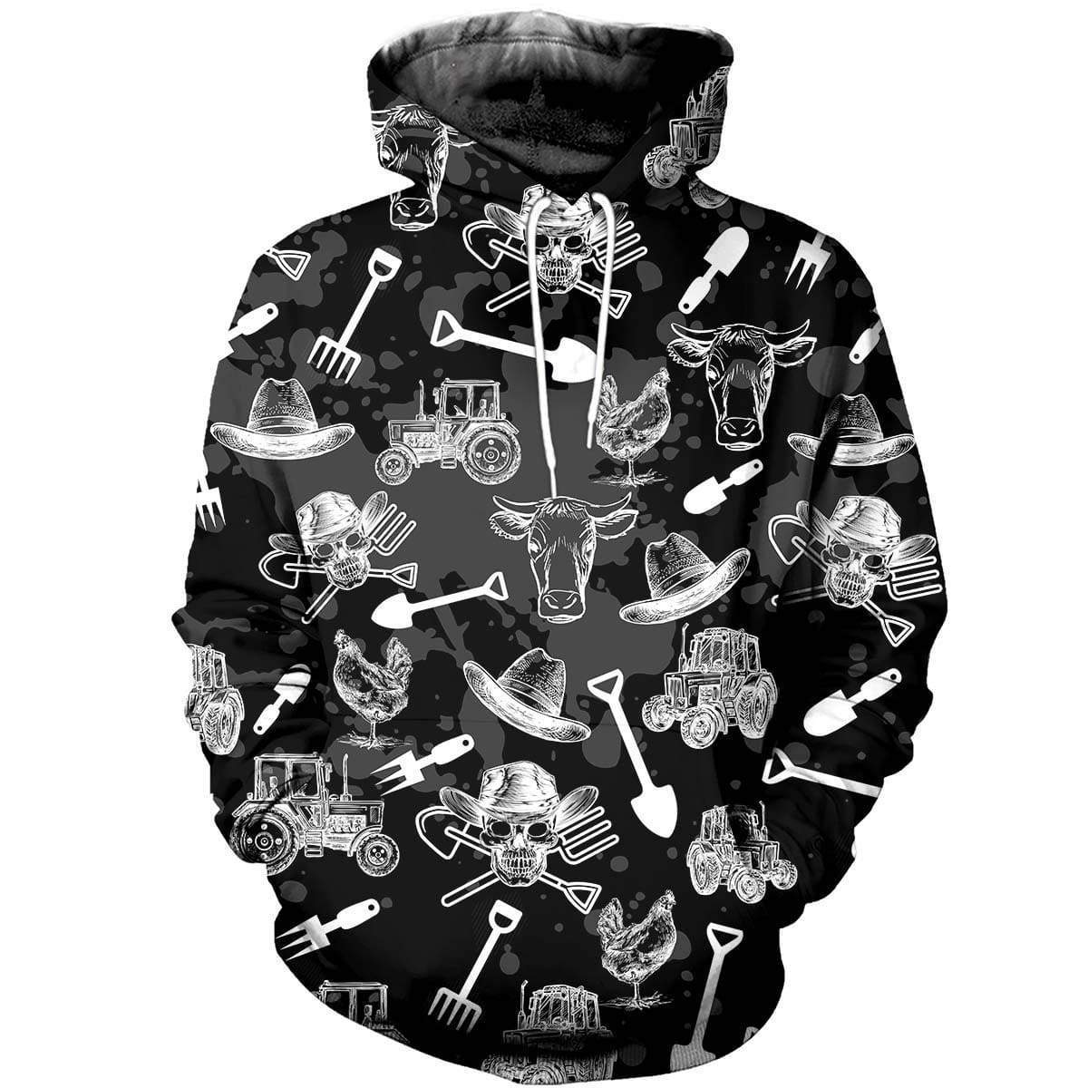 3D PRINTED FARM SKULL CLOTHES PL280-Apparel-PL8386-Hoodie-S-Vibe Cosy™