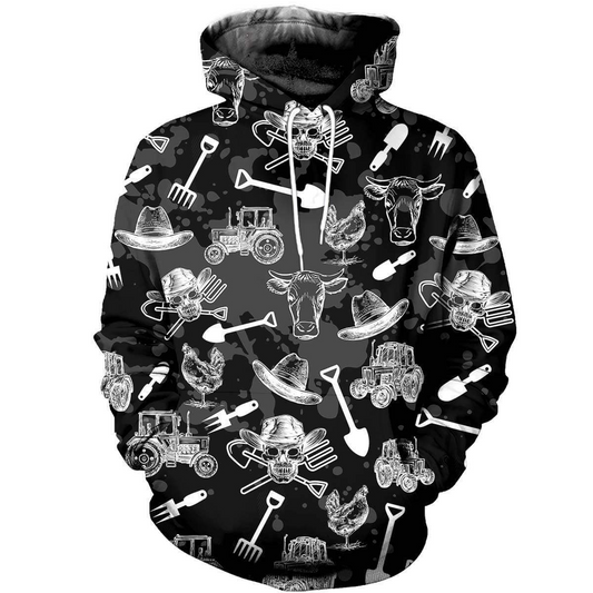 3D PRINTED FARM SKULL CLOTHES PL280-Apparel-PL8386-Hoodie-S-Vibe Cosy™