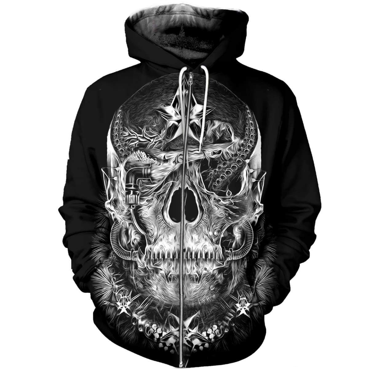 3D PRINTED SKULL CLOTHES PL281-Apparel-PL8386-Zipped Hoodie-S-Vibe Cosy™