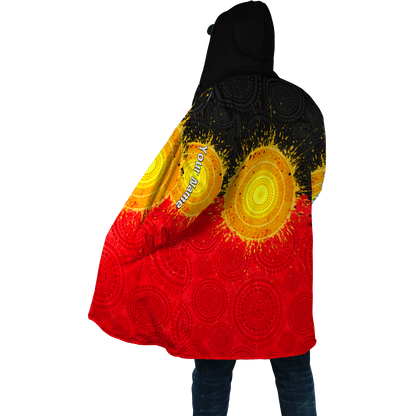 Custom name Aboriginal Flag Indigenous Sun Painting Art 3D design shirts