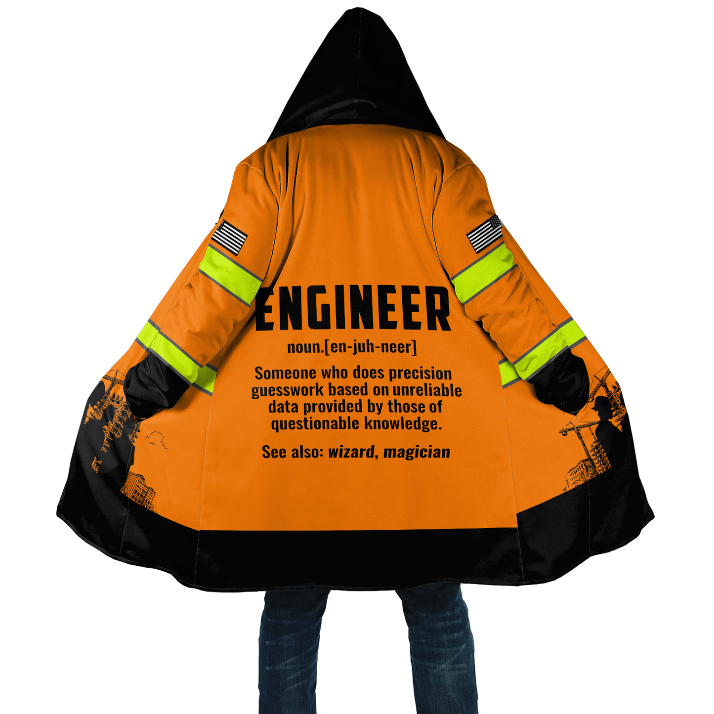 Construction Worker Orange Safety 3D printed shirts