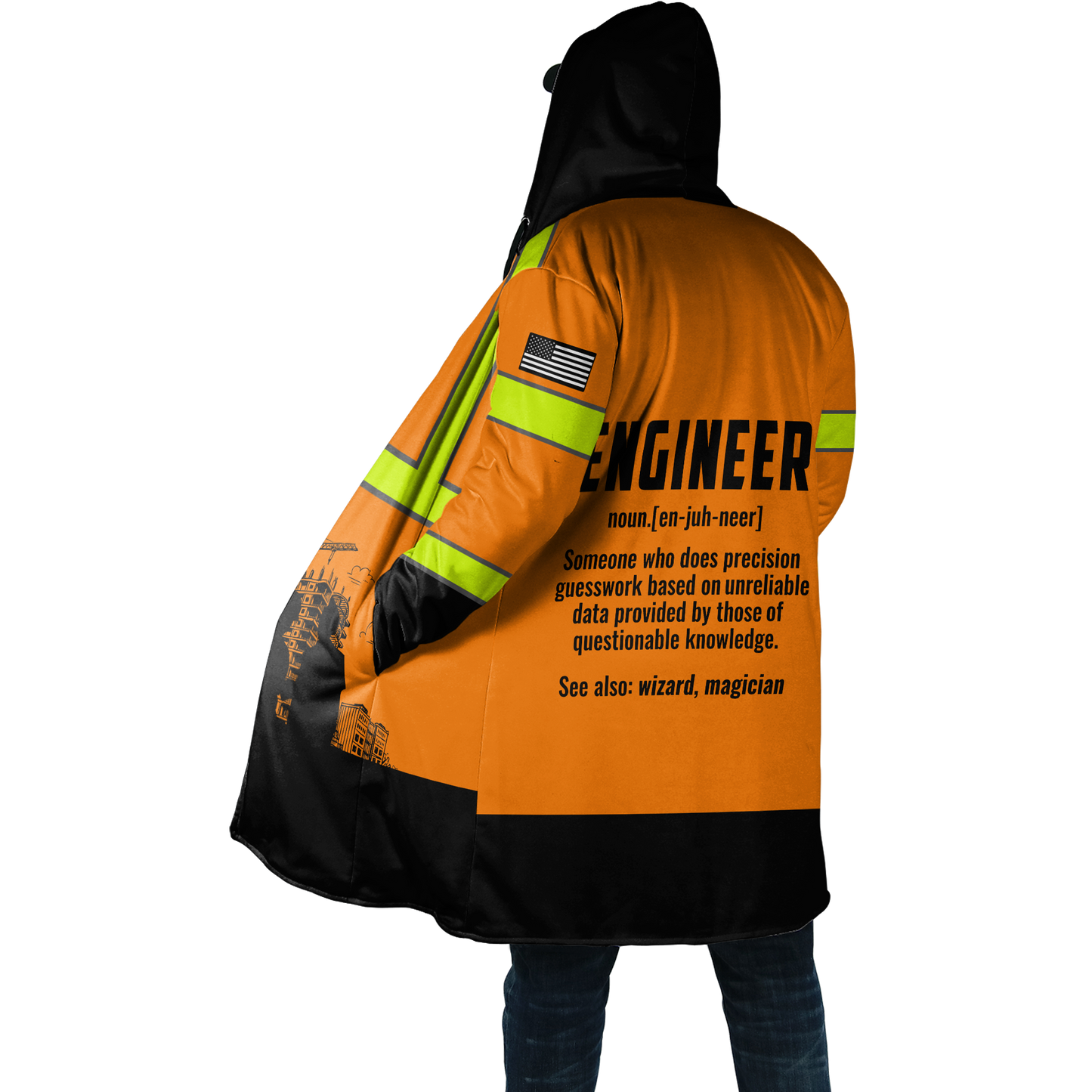 Construction Worker Orange Safety 3D printed shirts