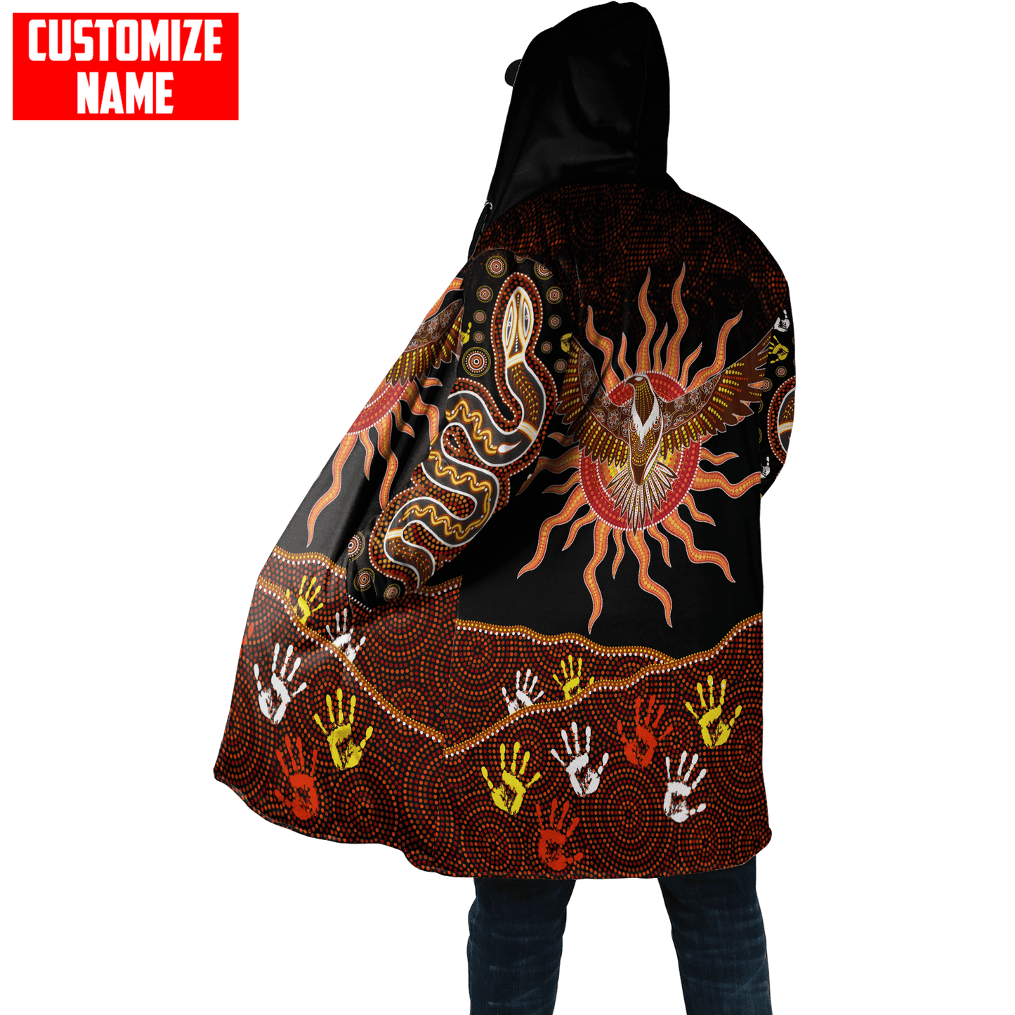 Aboriginal Wedge tailed Eagle Custom name 3D printed winter shirts