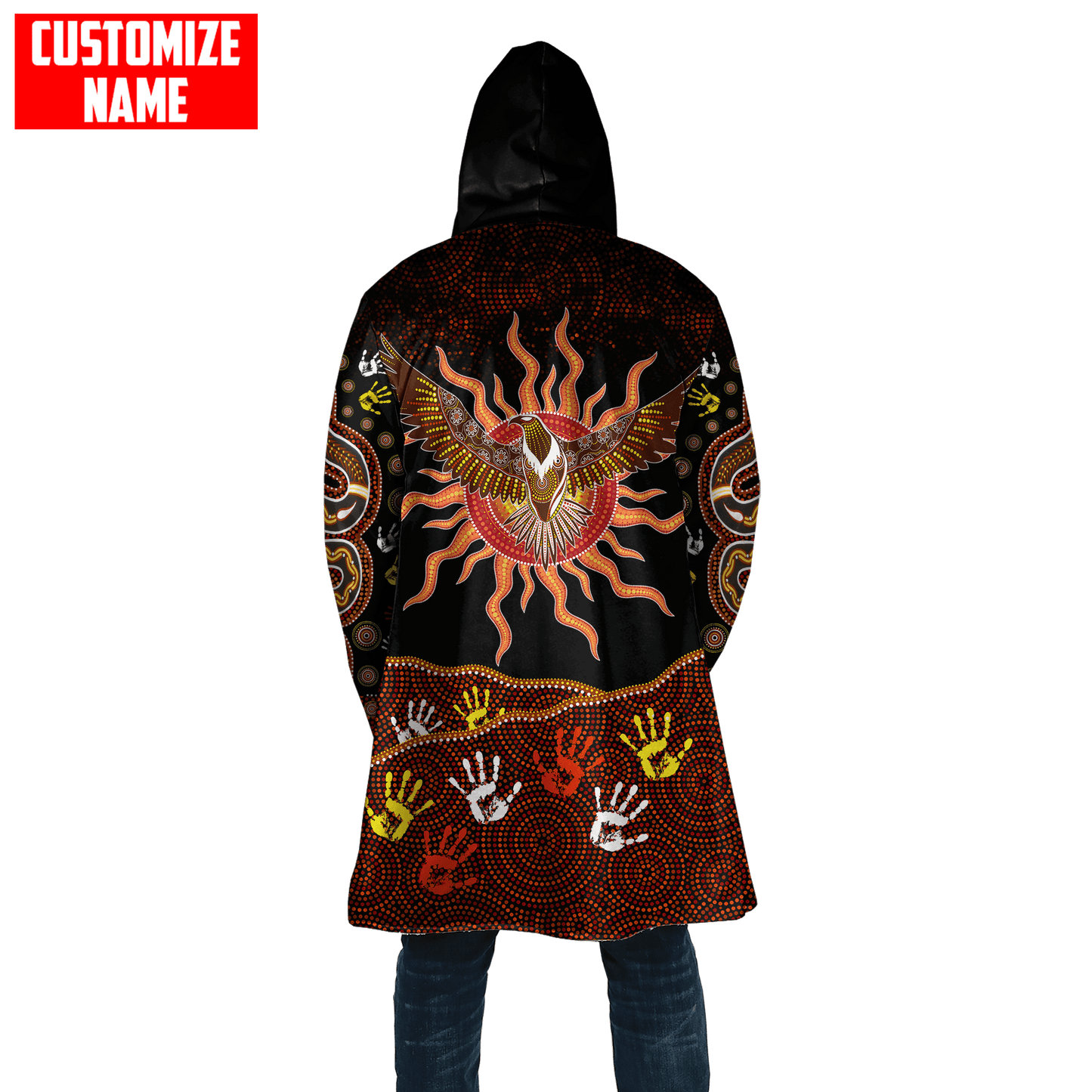 Aboriginal Wedge tailed Eagle Custom name 3D printed winter shirts