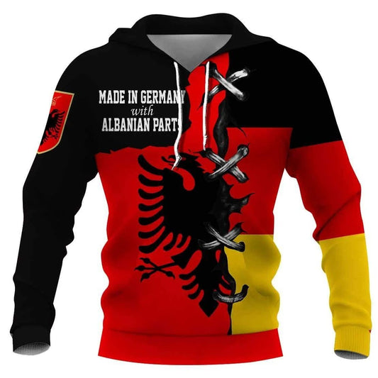 Flag of Germany and Albanian parts all over shirts for men and women HC16002-Apparel-Huyencass-Hoodie-S-Vibe Cosy™
