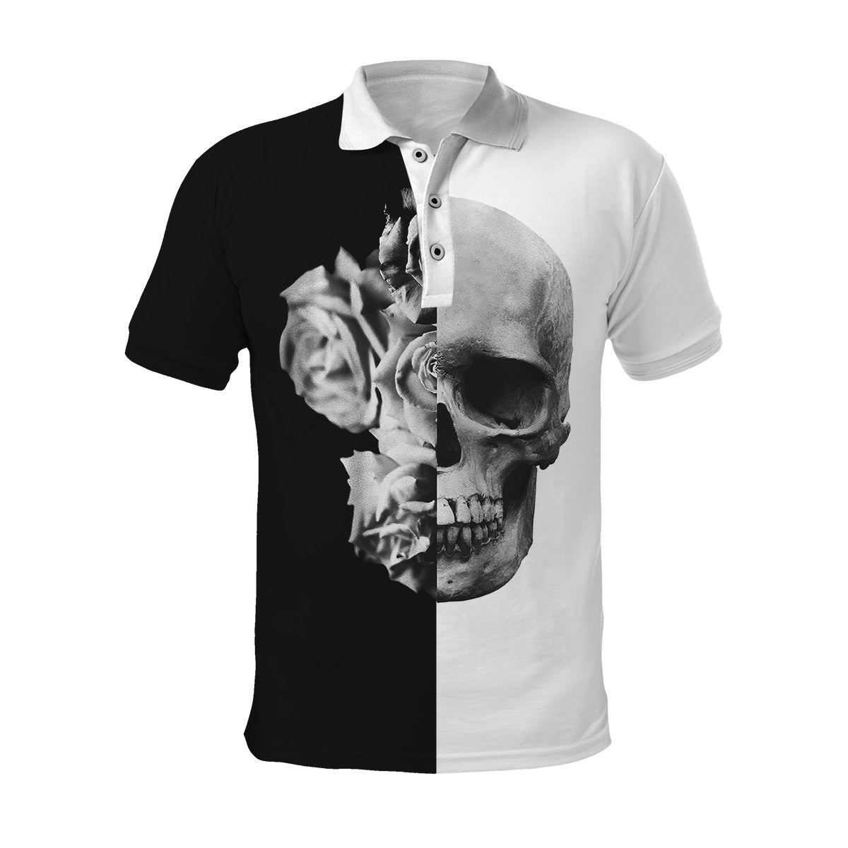 Black And White -Skull And Roses 3D All Over Printed Unisex Shirts TNA12172025