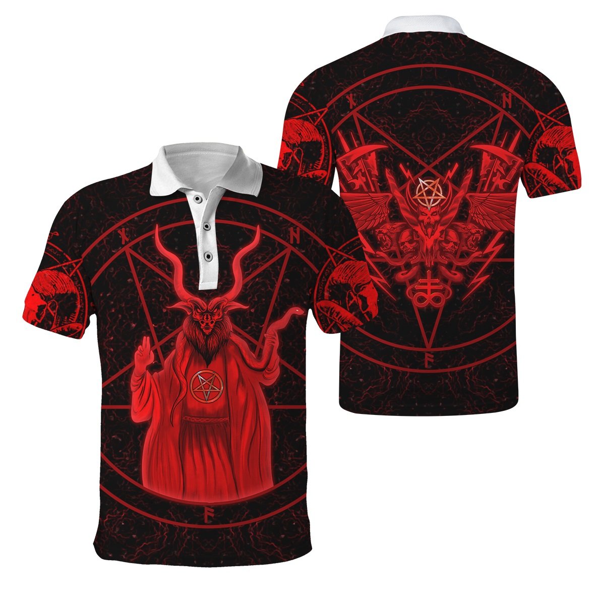 Red Magic Satanic Skulls Hoodie For Men And Women TNA12212015HH