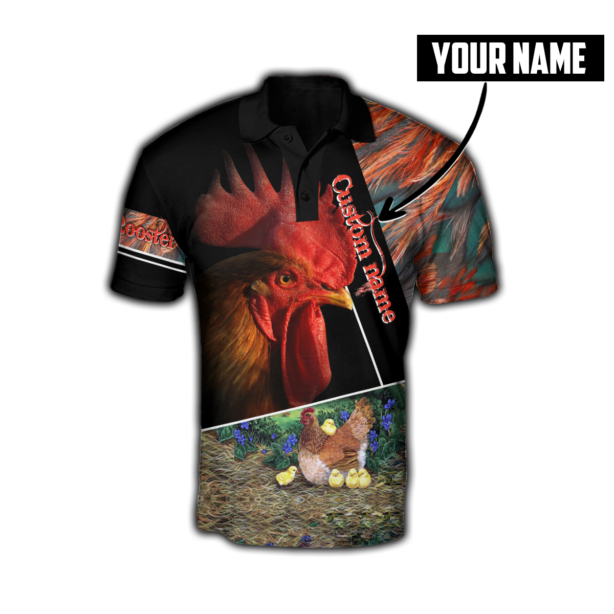 Premium Rooster Customize Name 3D Printed Unisex Shirts