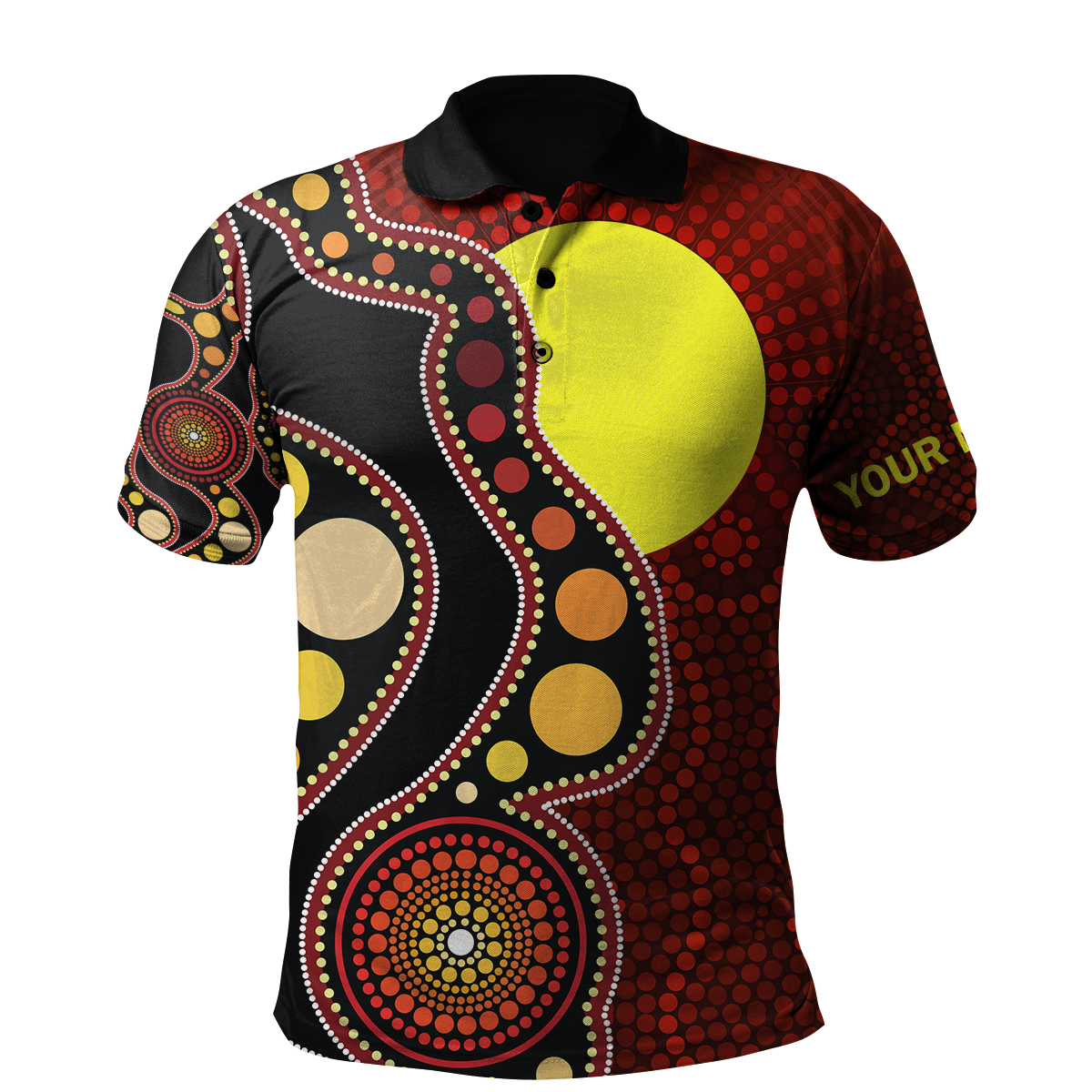 Custom name Aboriginal Flag Circle Dot Painting Art 3D design shirts