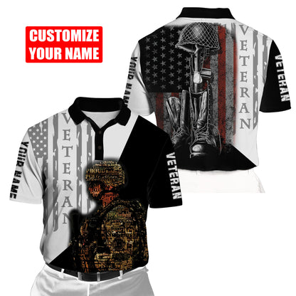 Custom Name US Veteran 3D All Over Printed Unisex Shirts