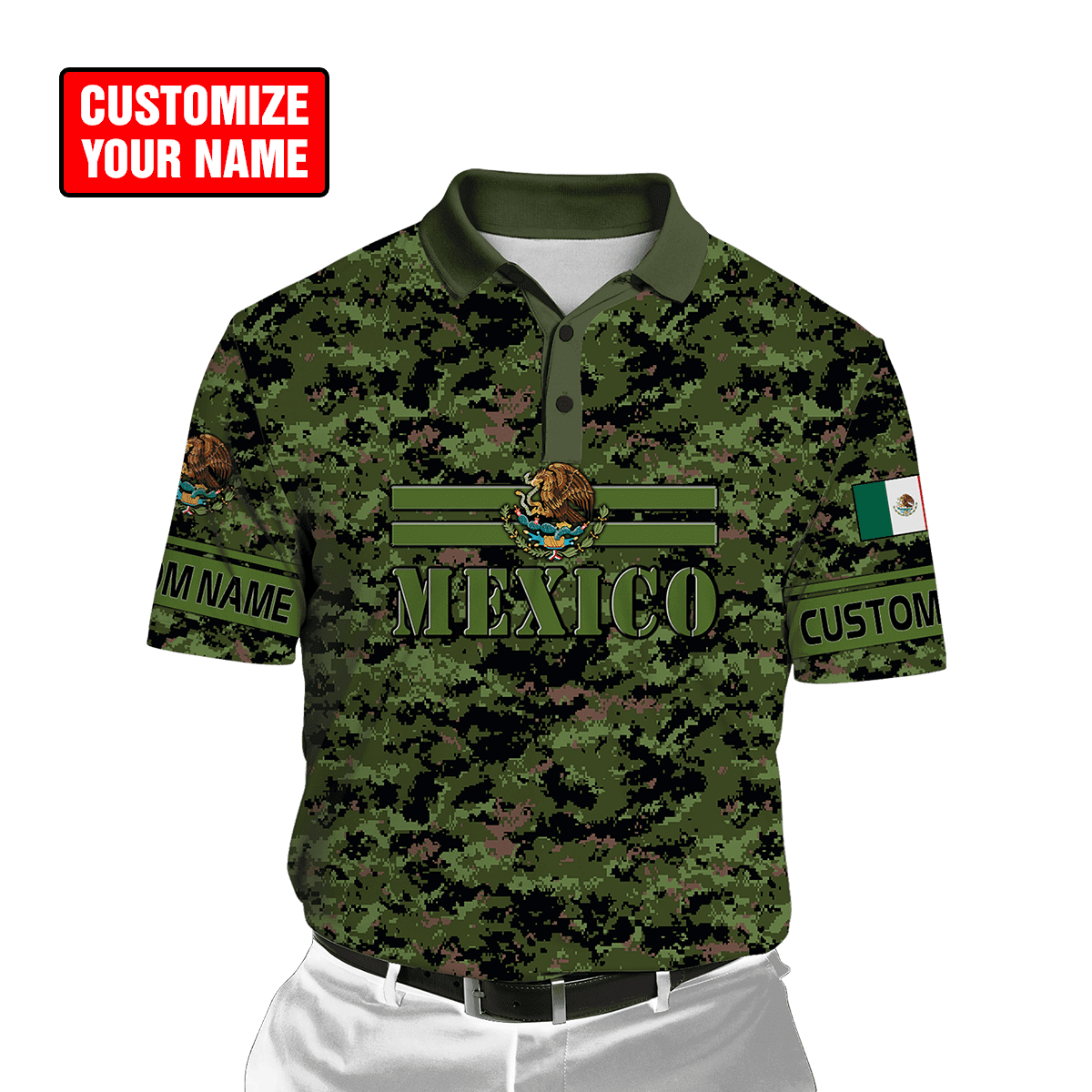 Personalized Name Mexican 3D All Over Printed Unisex Shirts