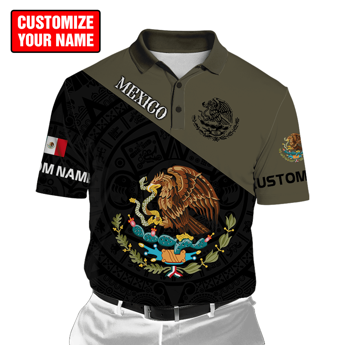 Personalized Name Mexico 3D All Over Printed Unisex Shirts