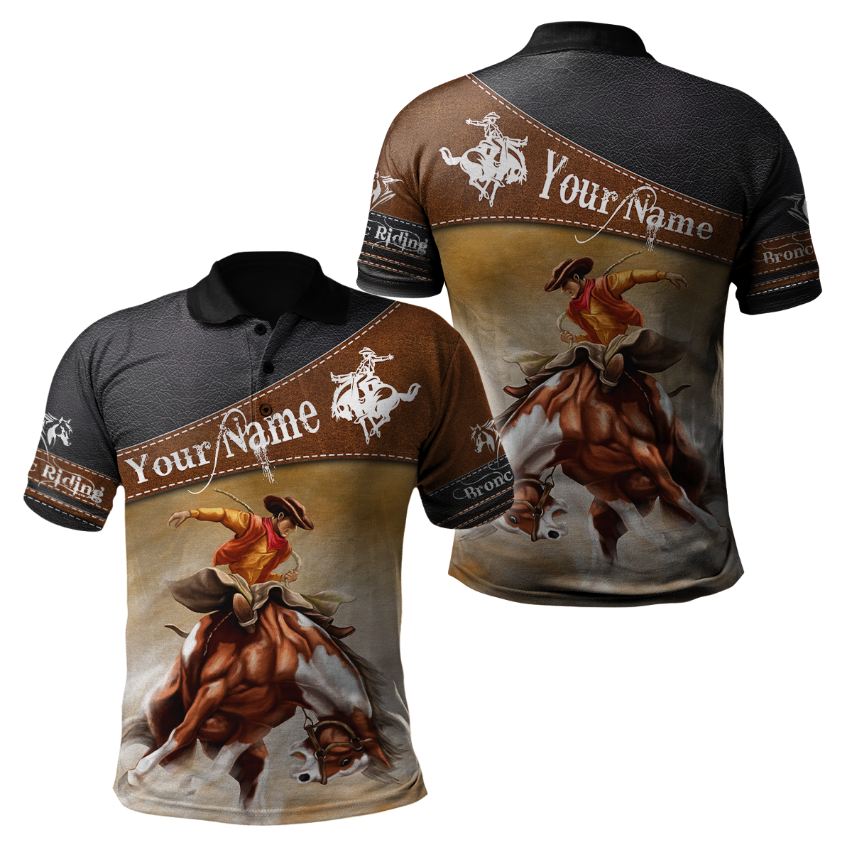 Personalized Name Rodeo 3D All Over Printed Unisex Shirts Bronc Riding