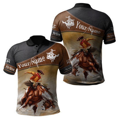 Personalized Name Rodeo 3D All Over Printed Unisex Shirts Bronc Riding