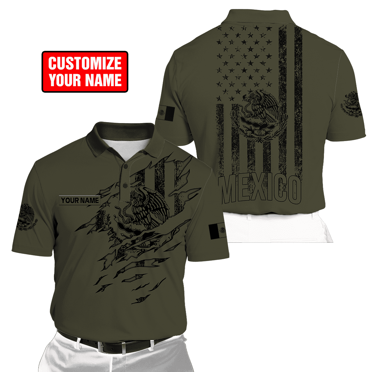 Personalized Name Mexico 3D All Over Printed Unisex Shirts