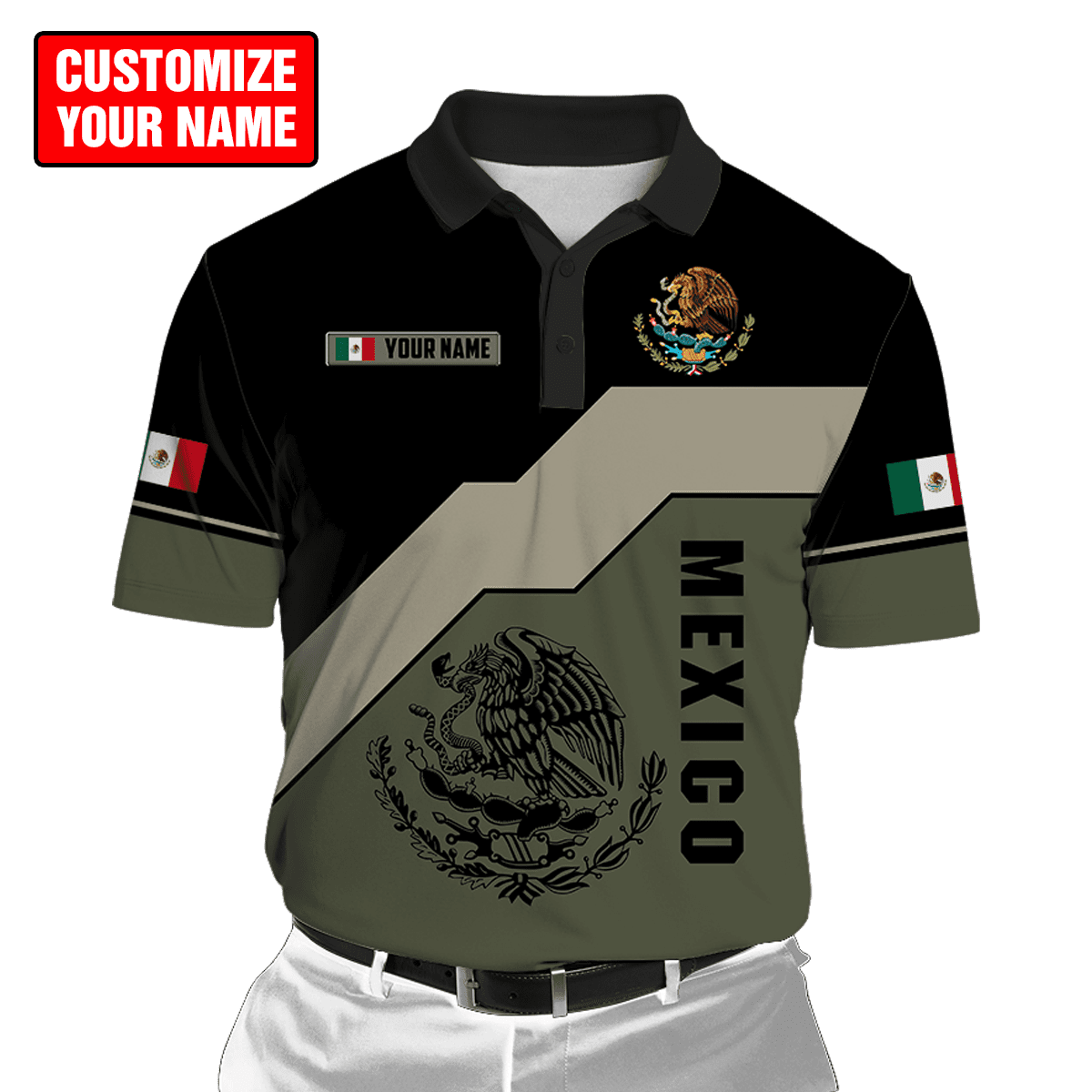 Personalized Name Mexico 3D All Over Printed Unisex Hoodie