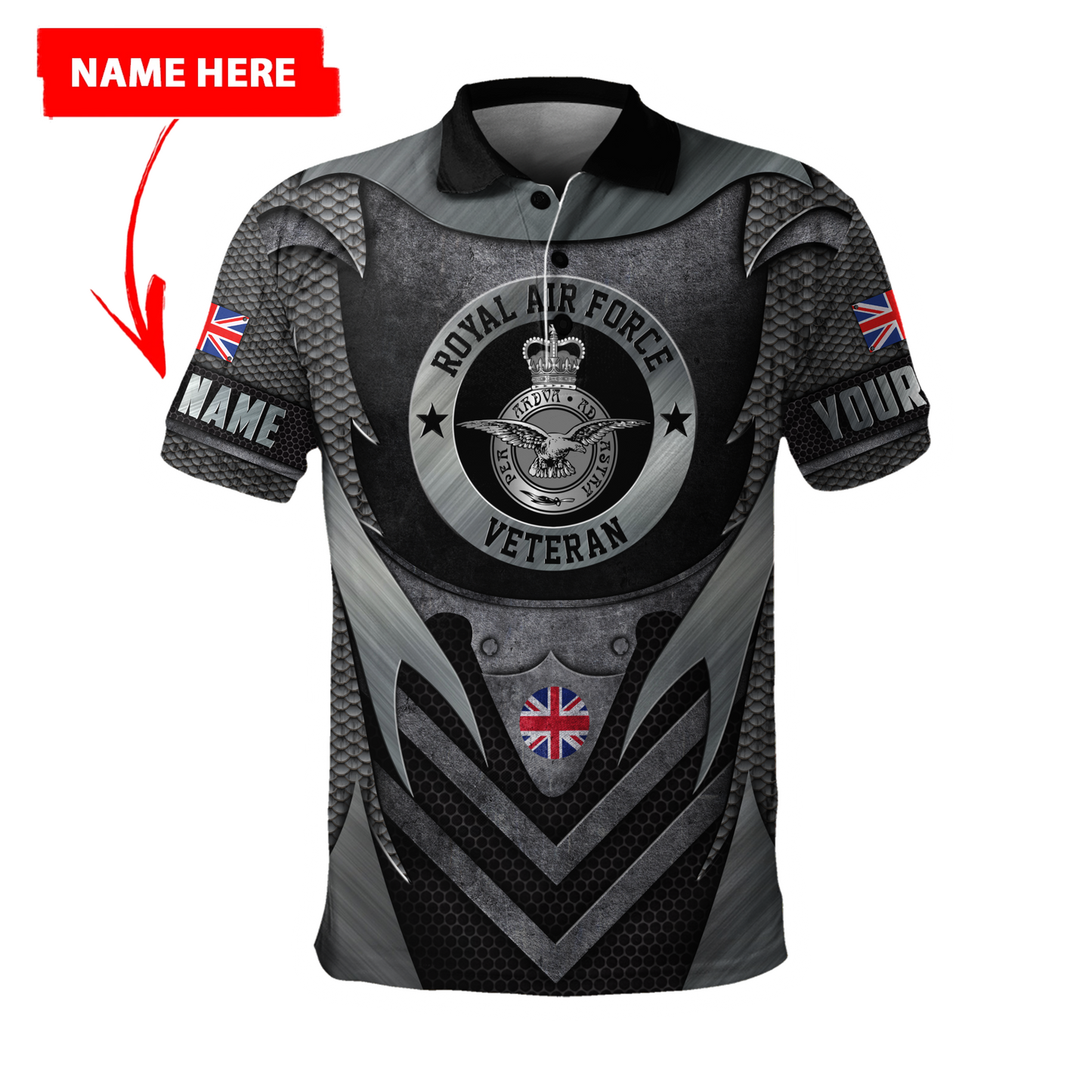 Custom Name XT Royal Air Force Army 3D Printed Shirts Pi13042106