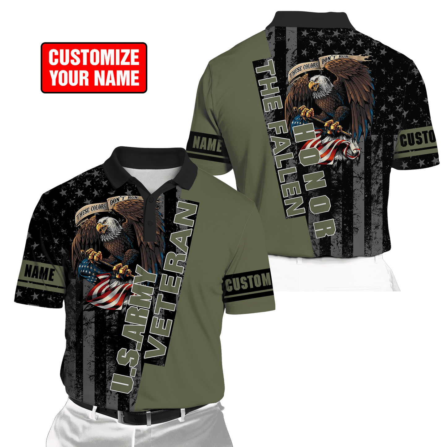 Custom name US Army Veteran Honor the fallen 3d printed shirts Proud Military DD19052110