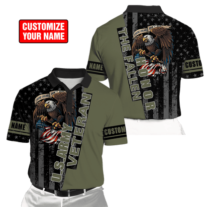 Custom name US Army Veteran Honor the fallen 3d printed shirts Proud Military DD19052110