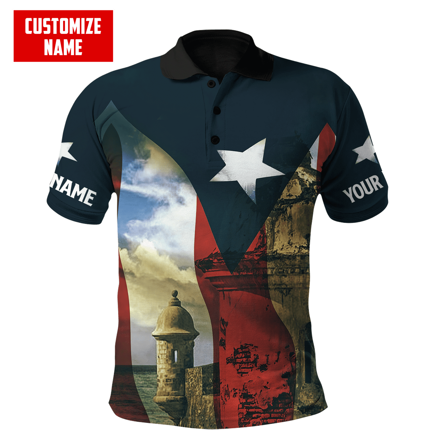 Customize Name Puerto Rico 3D All Over Printed Unisex Shirts
