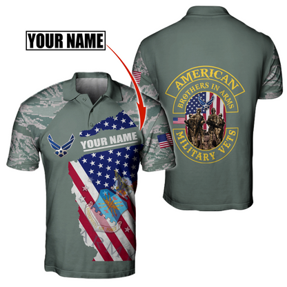 Custom name US Air Force Veteran Brothers in arms 3D print shirts