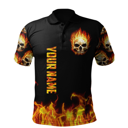 Customize Name Fire Skull Hoodie For Men And Women TNA29052102