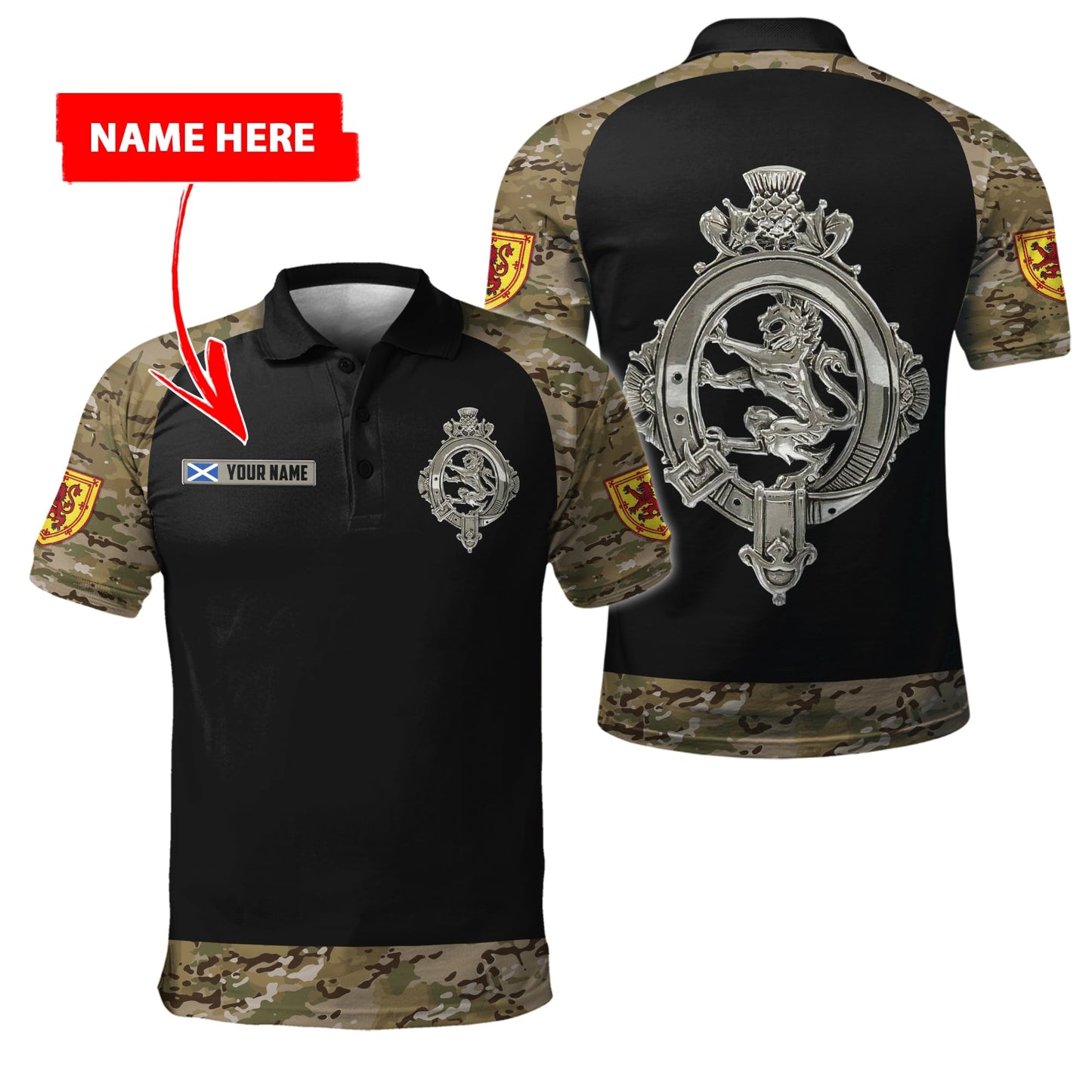 Custom Name XT Scottish Army Veteran 3D Printed Shirts Pi13042105