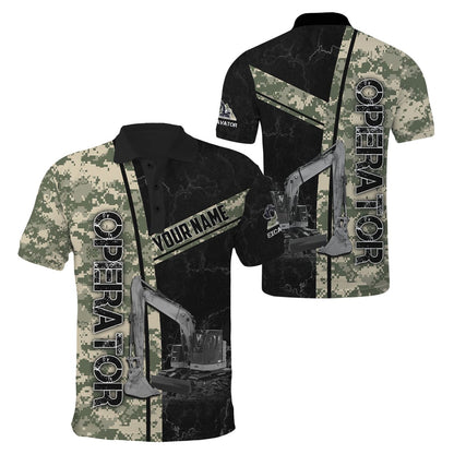 Premium Personalized 3D Printed Camo Excavator Operator Shirts MEI