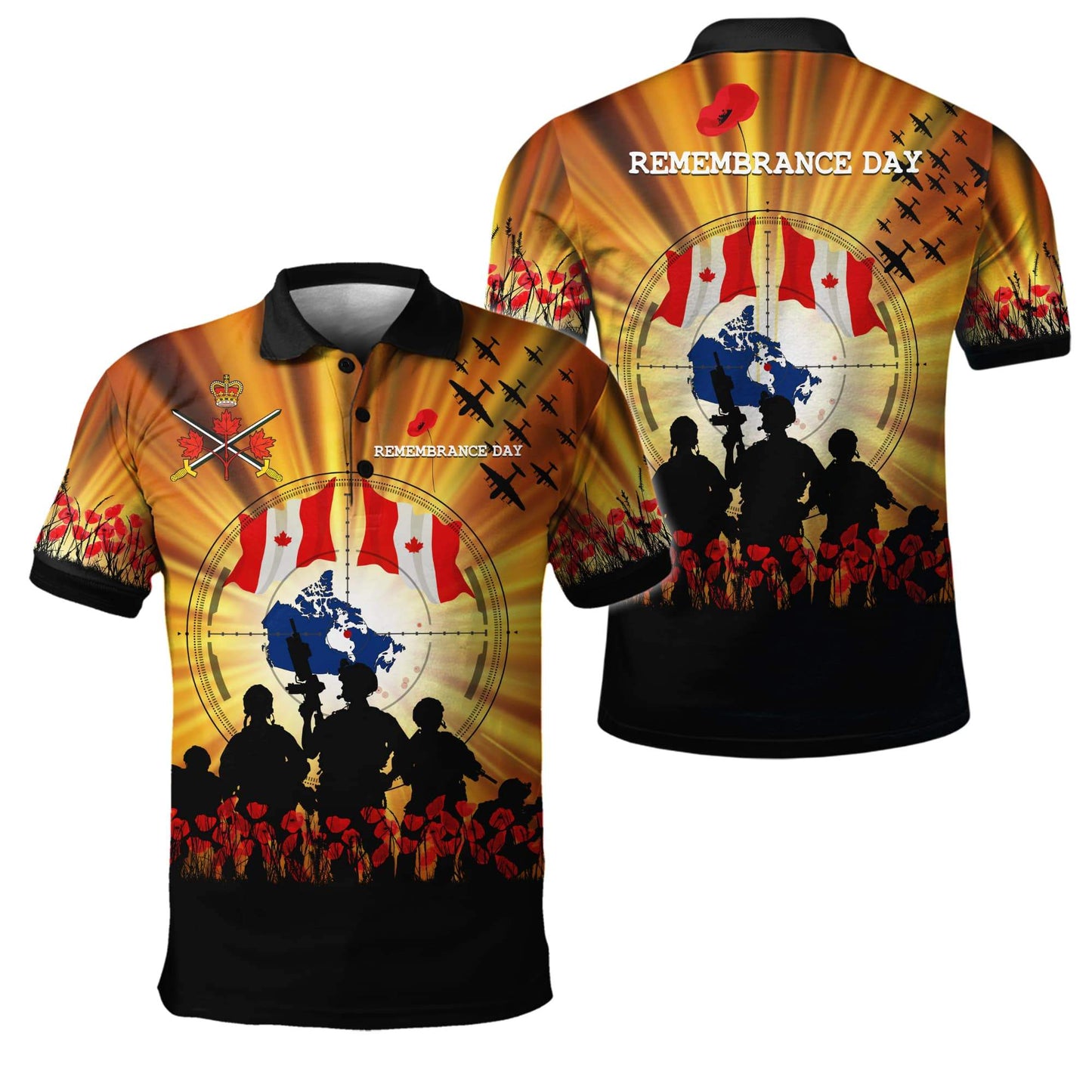 Canada Remembrance Day 3D Printed Shirts Pi01042104