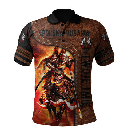 Premium Winged Hussars Leather Pattern Custom name 3D Printed Shirts