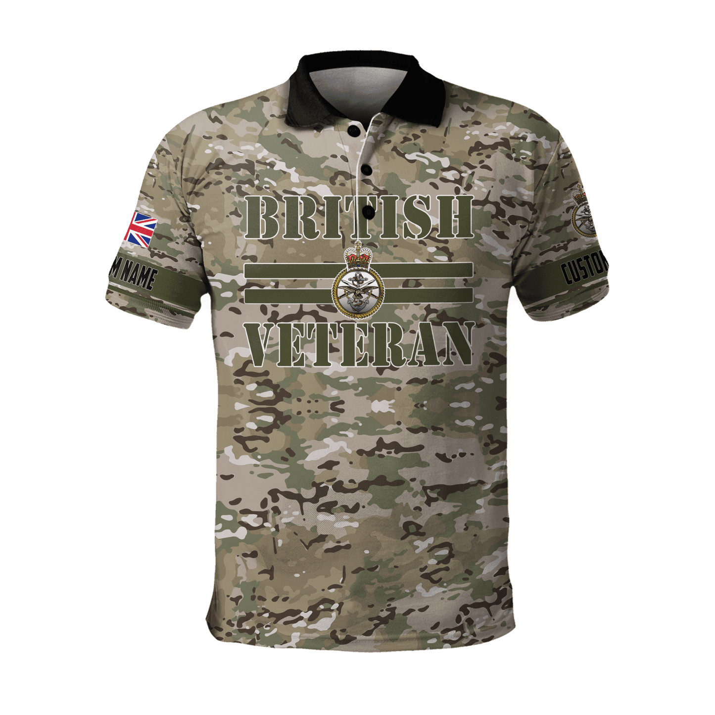 Custom Name XT British Veteran 3D Printed Shirts Pi15052105