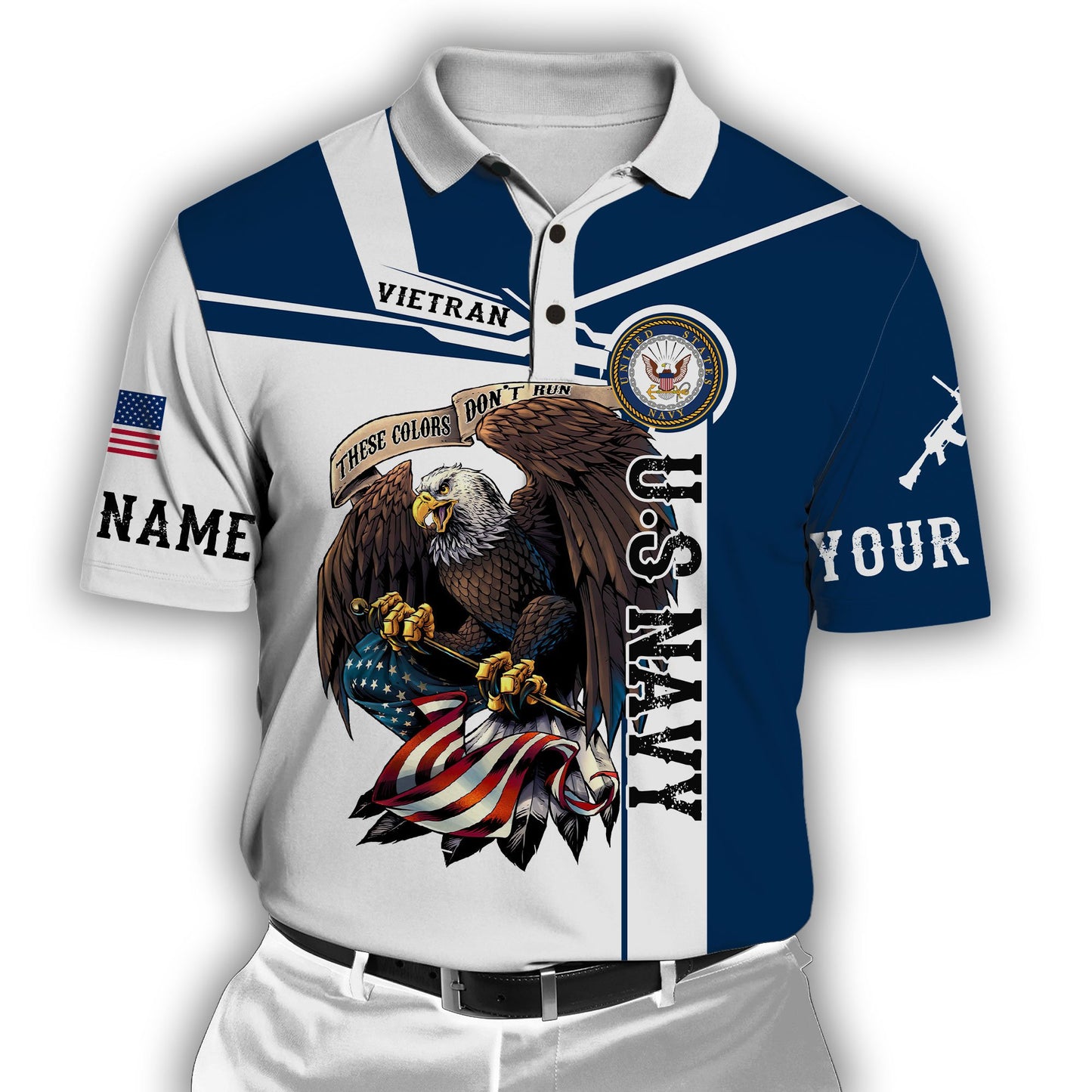Custom name US Navy Veteran 3d printed shirts Proud Military NTN18052104