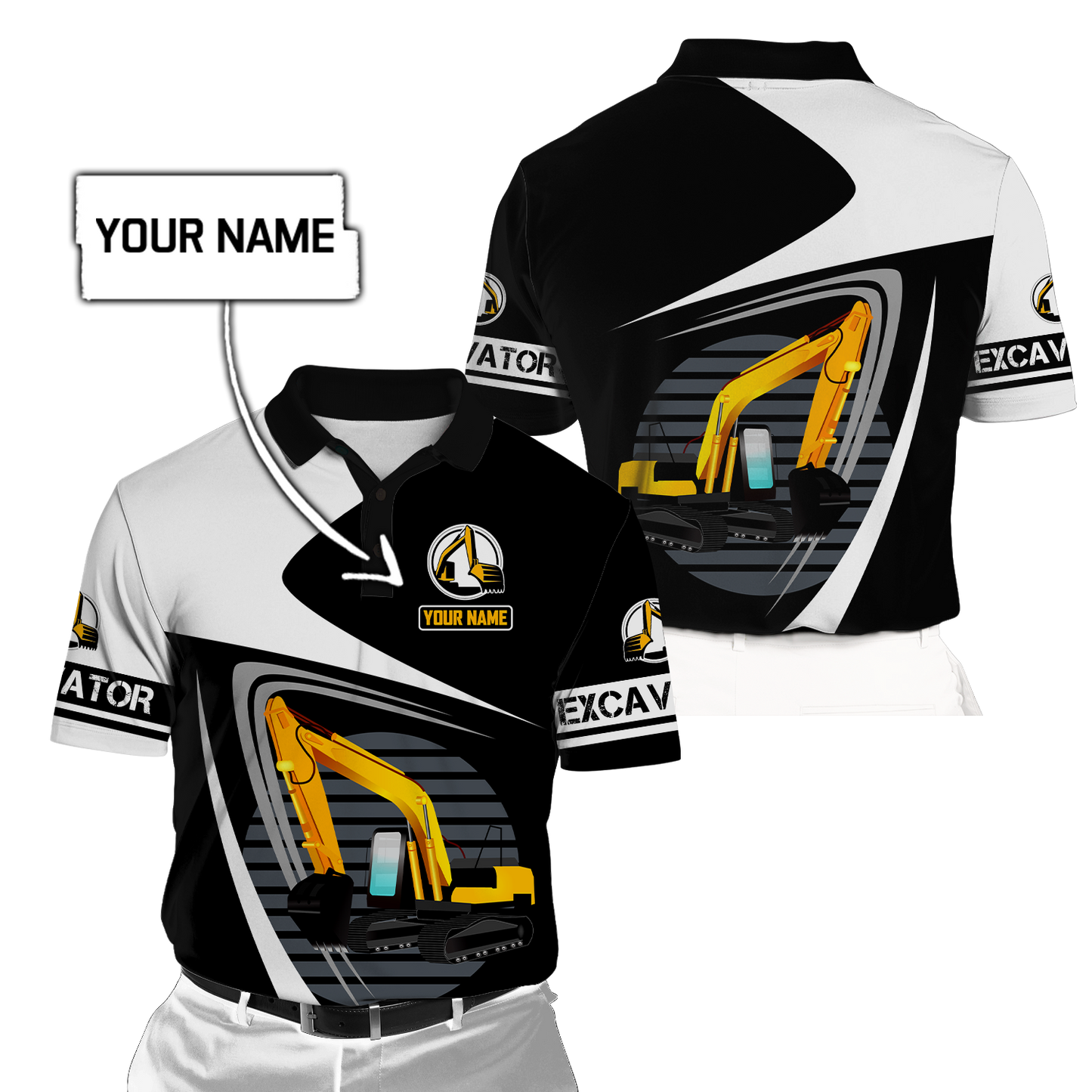 Custom Name XT Excavator 3D Printed shirts