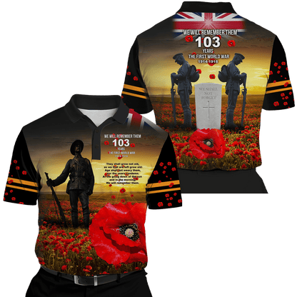 Remembrance Day Lest We Forget 3D All Over Printed Unisex Shirts