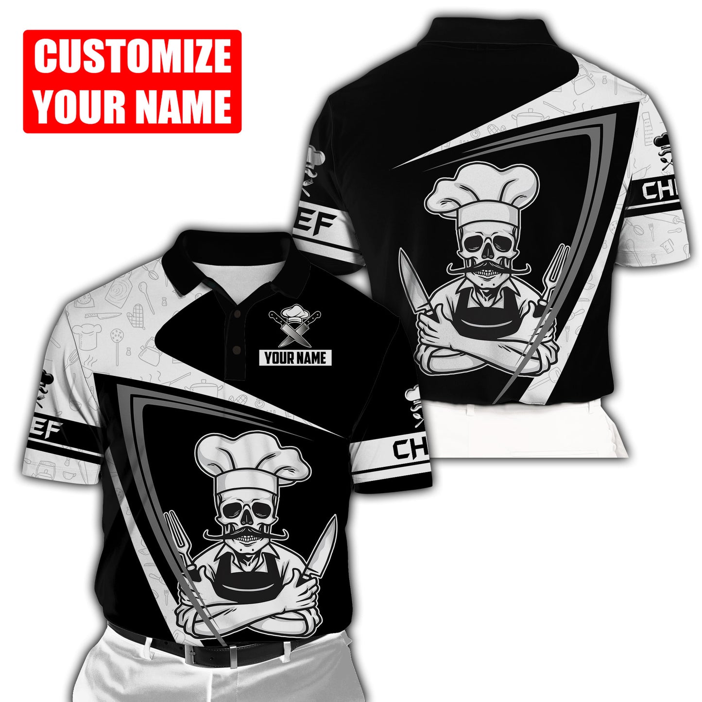Custom Name Master Chef 3D All Over Printed Unisex Shirts