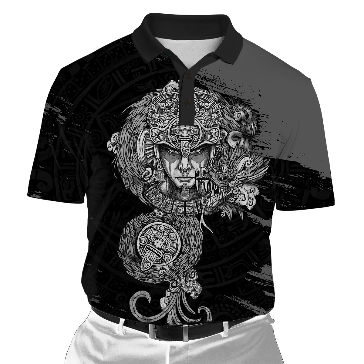 Aztec Warrior 3D All Over Printed Unisex Hoodie no1