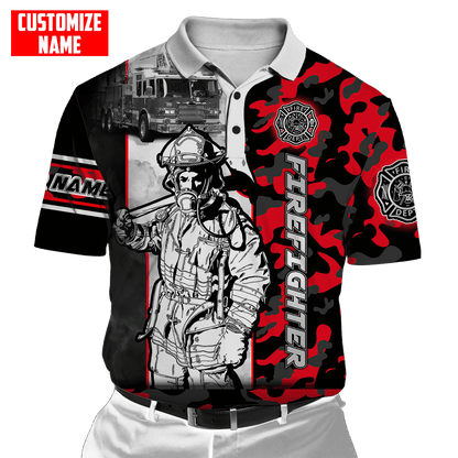 Customize Name Firefighter 3D All Over Printed Unisex Shirts