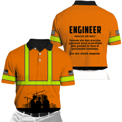 Construction Worker Orange Safety 3D printed shirts