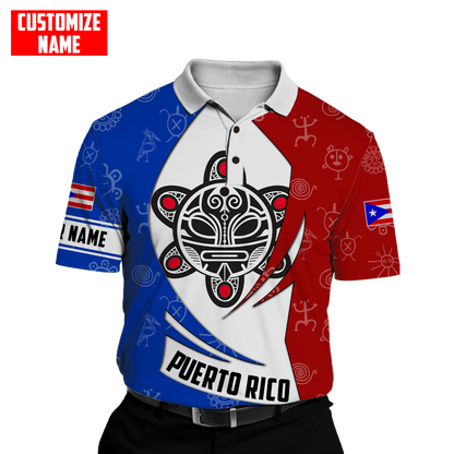 Customize Name Taino Tattoo Puerto Rico 3D All Over Printed Unisex Shirts