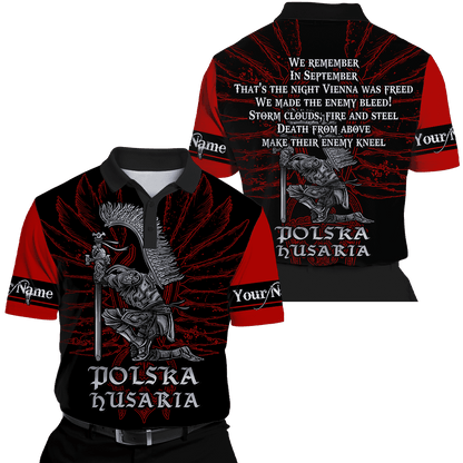 Premium Hussars Red Polska Husaria Custom name 3D Printed Shirts