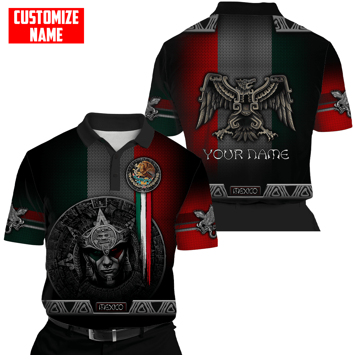 Customized Name Aztec Warrior 3D All Over Printed Unisex Shirts