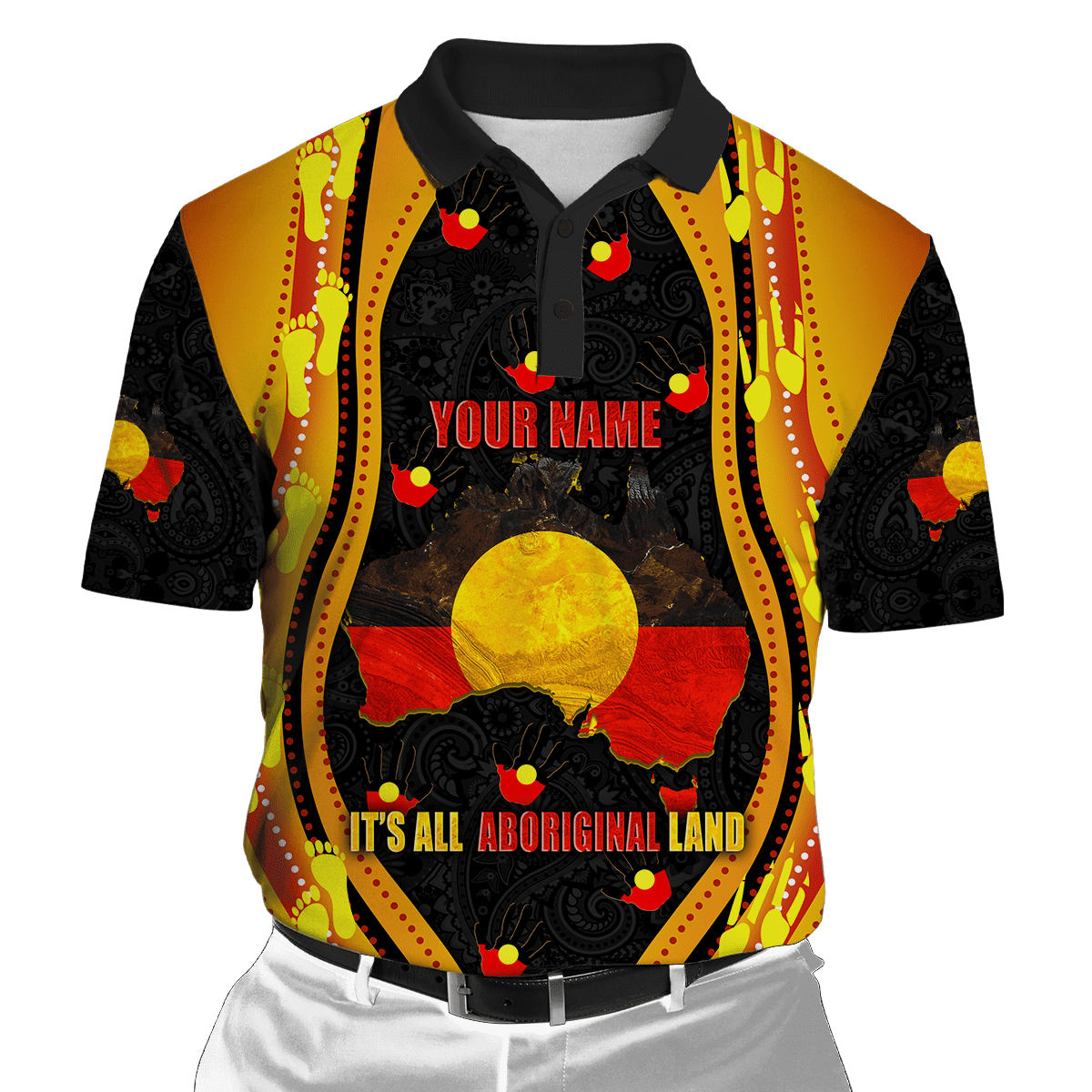 Custom name Proud to be Aboriginal Golden style 3d printed shirts
