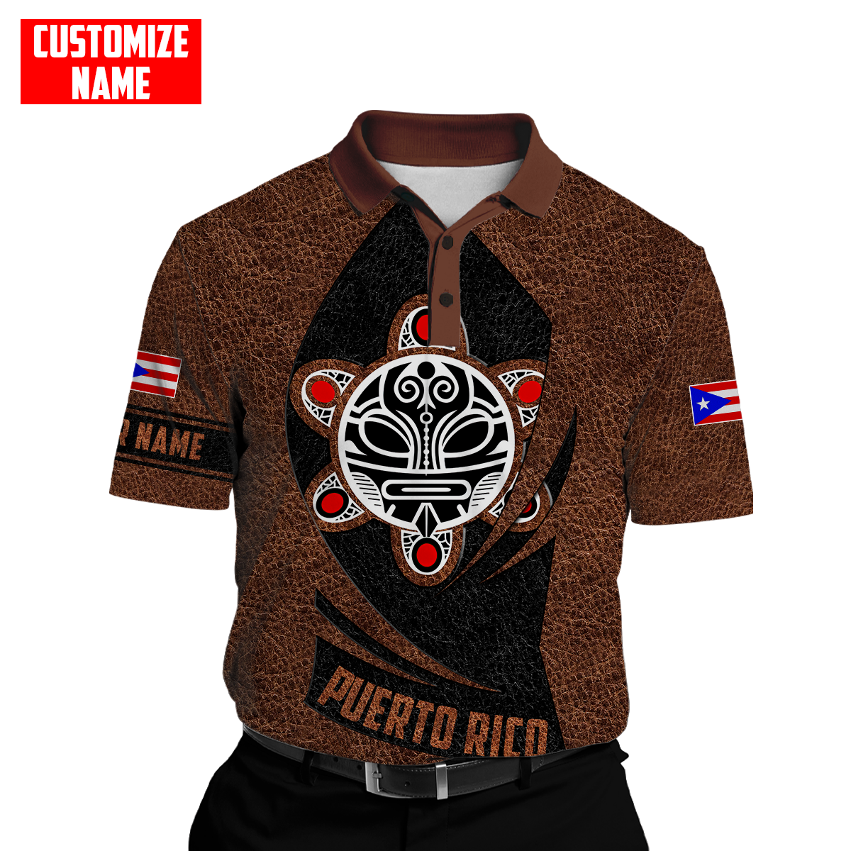 Customize Name Taino Tattoo Puerto Rico 3D All Over Printed Unisex Shirts