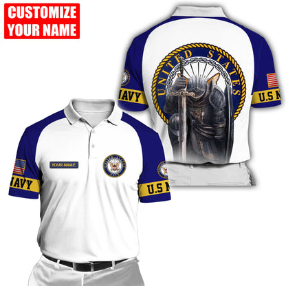 Customized name US Navy 3D All Over Printed Unisex Shirts
